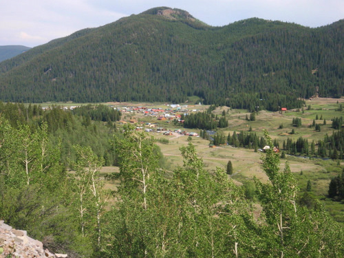 A view of the Platora mountain resort area.